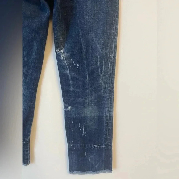 Dsquared2 y2k embroidered  floral capri blue jeans us size 2 2000s Paris hilton - Picture 8 of 14